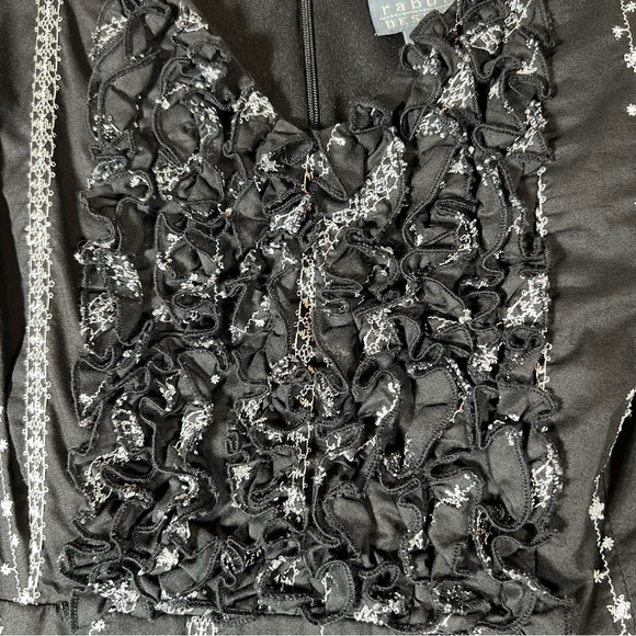 VTG Rabbit Rabbit Rabbit Designs Ruffle Floral Embroidered Fit & Flare Dress 12 - Picture 6 of 14